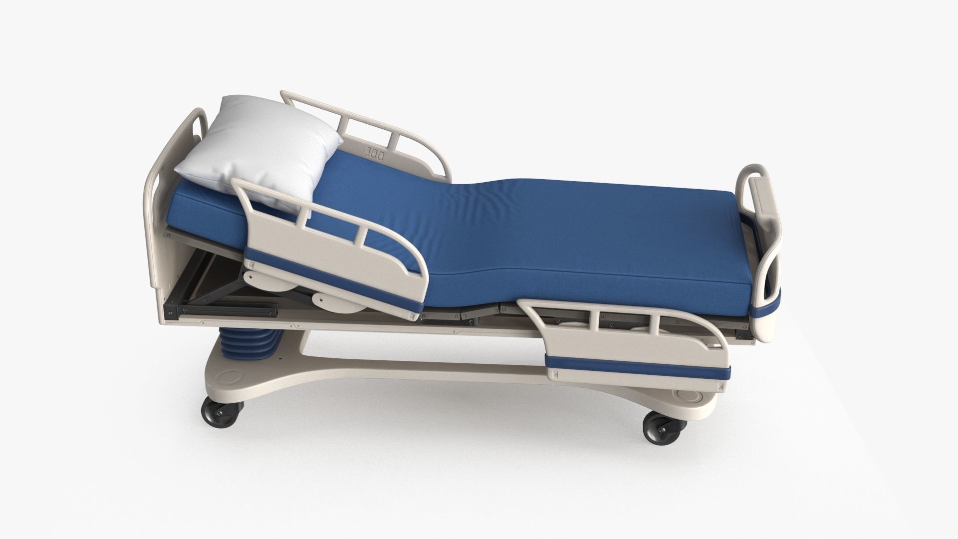 Hospital Bed Low-poly 3D model_3