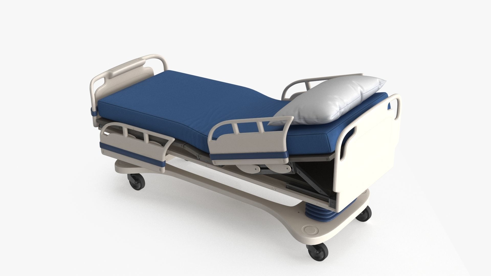 Hospital Bed Low-poly 3D model_7