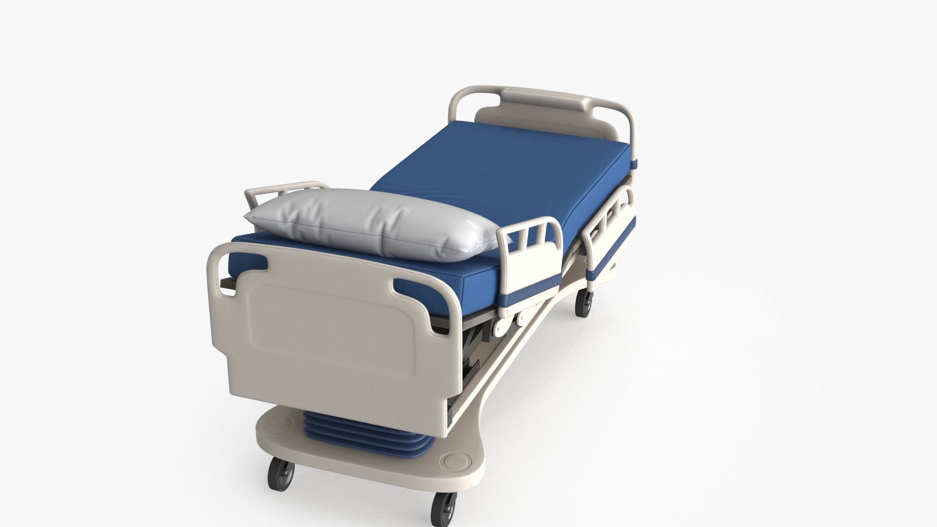 Hospital Bed Low-poly 3D model_5