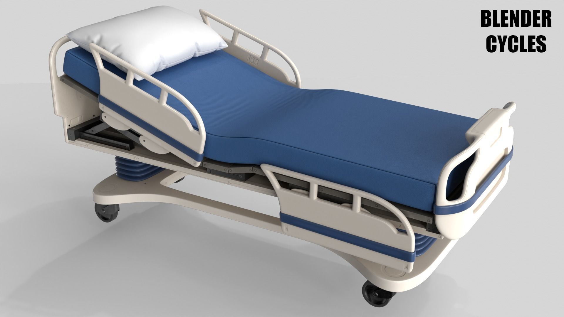 Hospital Bed Low-poly 3D model_13