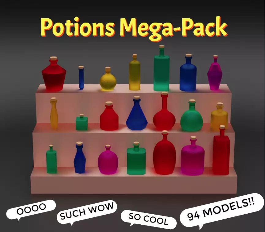 Potions Mega-Pack Pre-Supported Free 3D print model