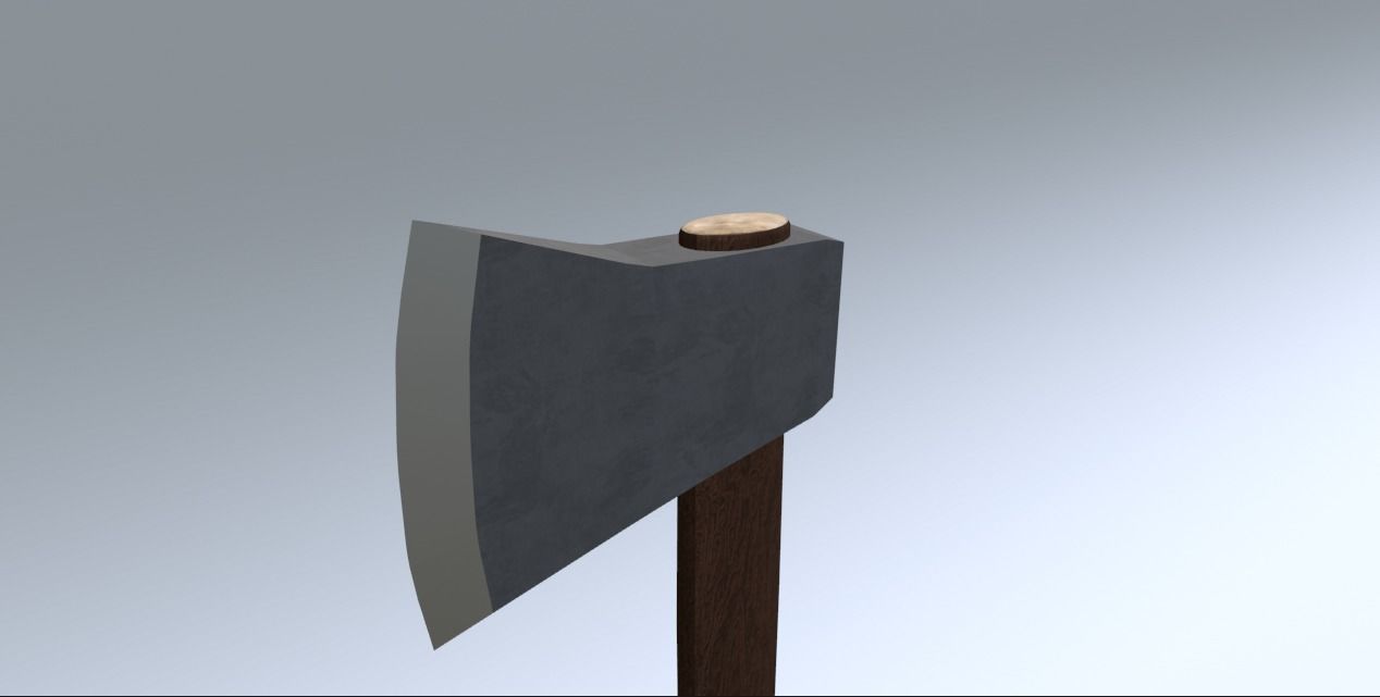 Woodcutting axe Free low-poly 3D model_3