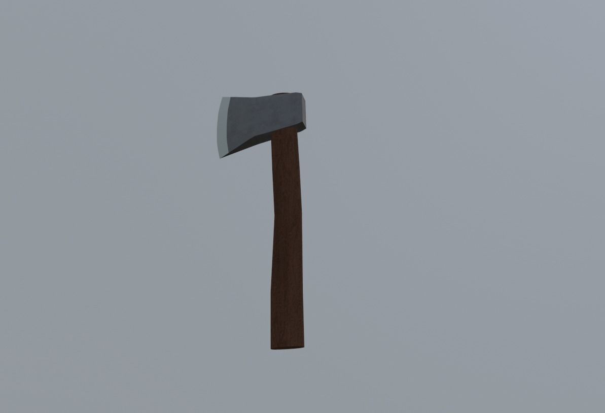 Woodcutting axe Free low-poly 3D model_2