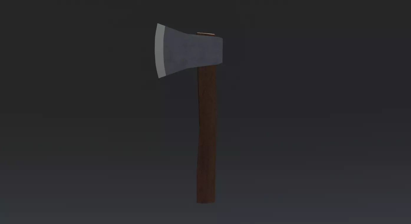 Woodcutting axe Free low-poly 3D model_0