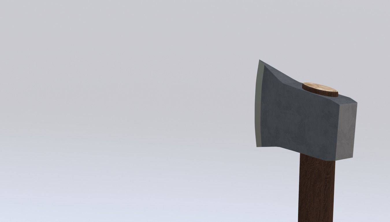 Woodcutting axe Free low-poly 3D model_1