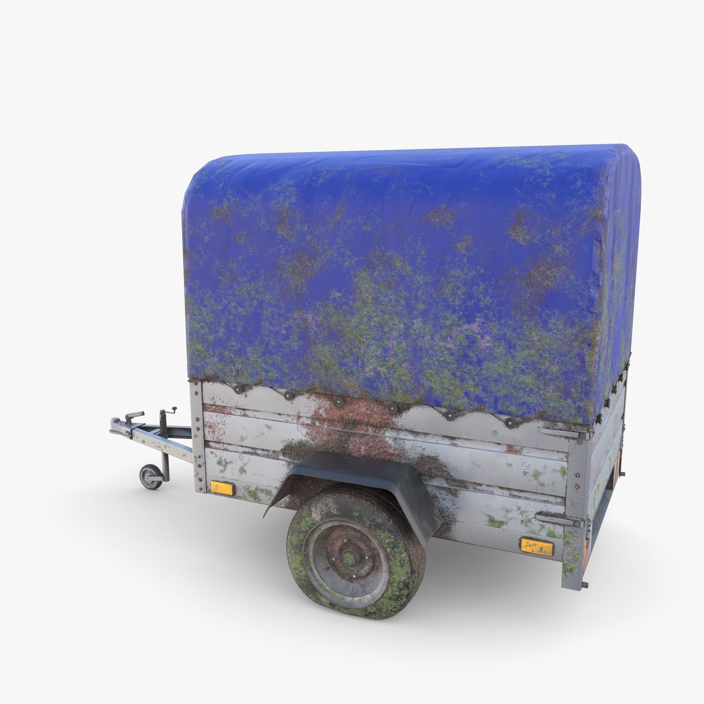 Cargo Trailer v1 weathered Low-poly 3D model_2