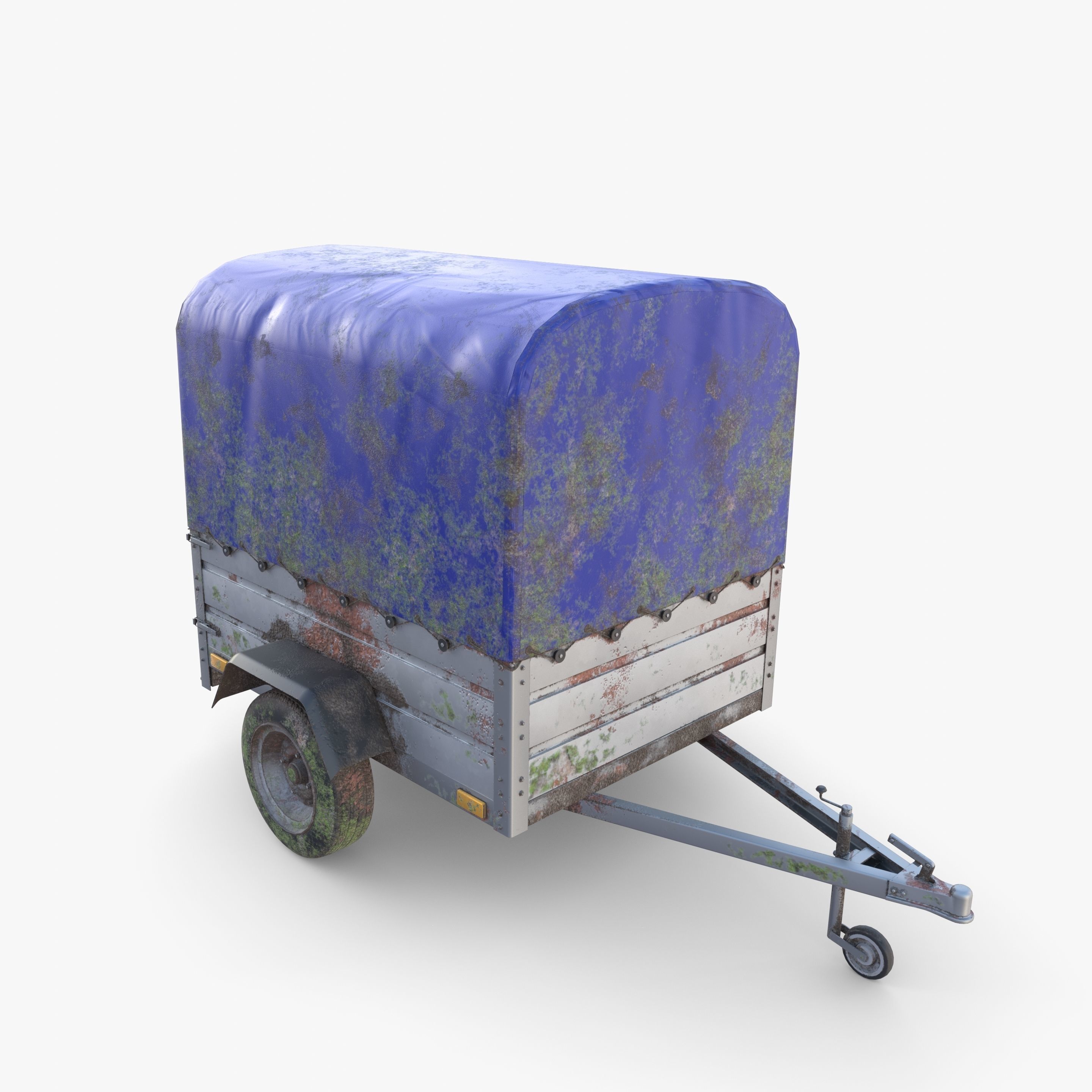 Cargo Trailer v1 weathered Low-poly 3D model_13