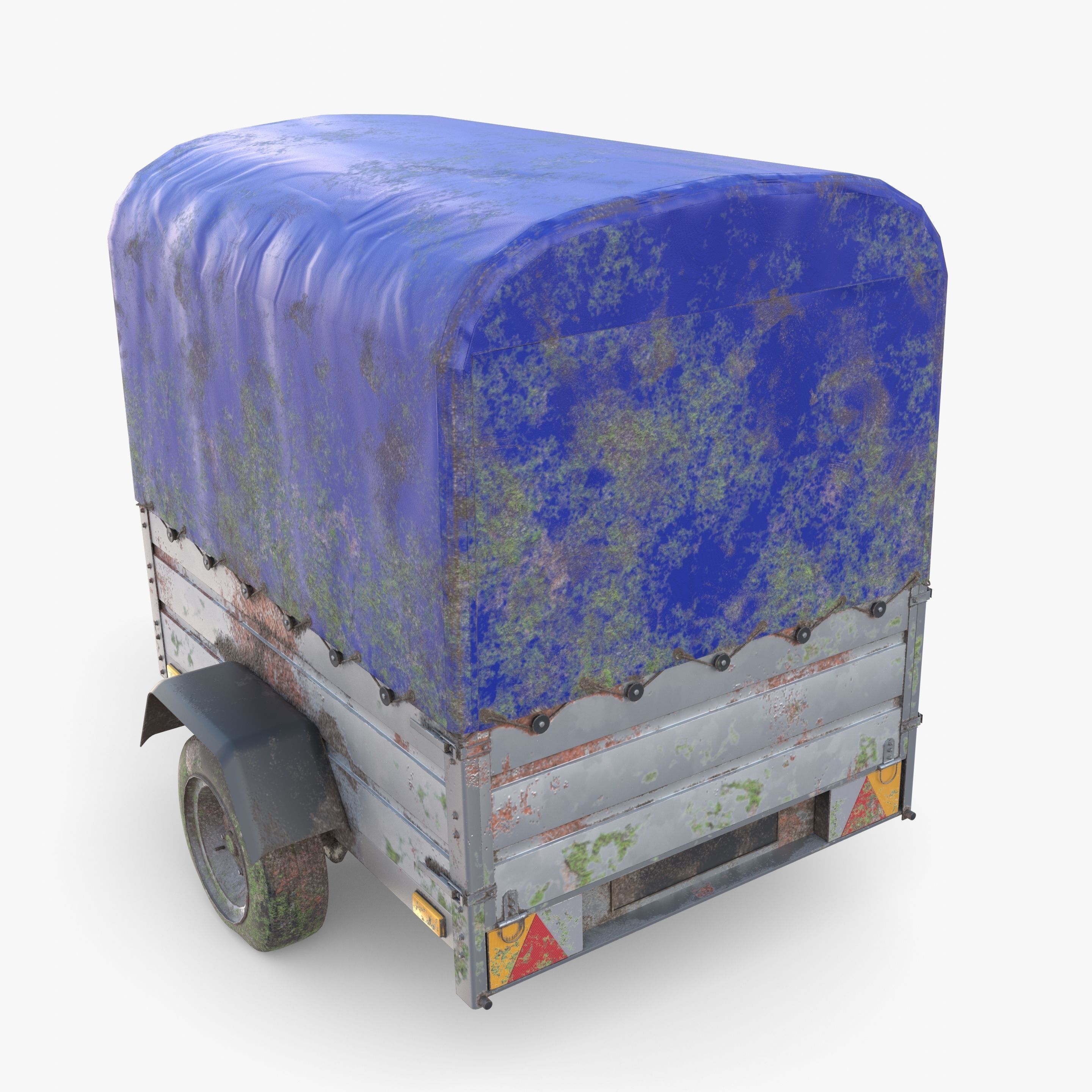 Cargo Trailer v1 weathered Low-poly 3D model_16
