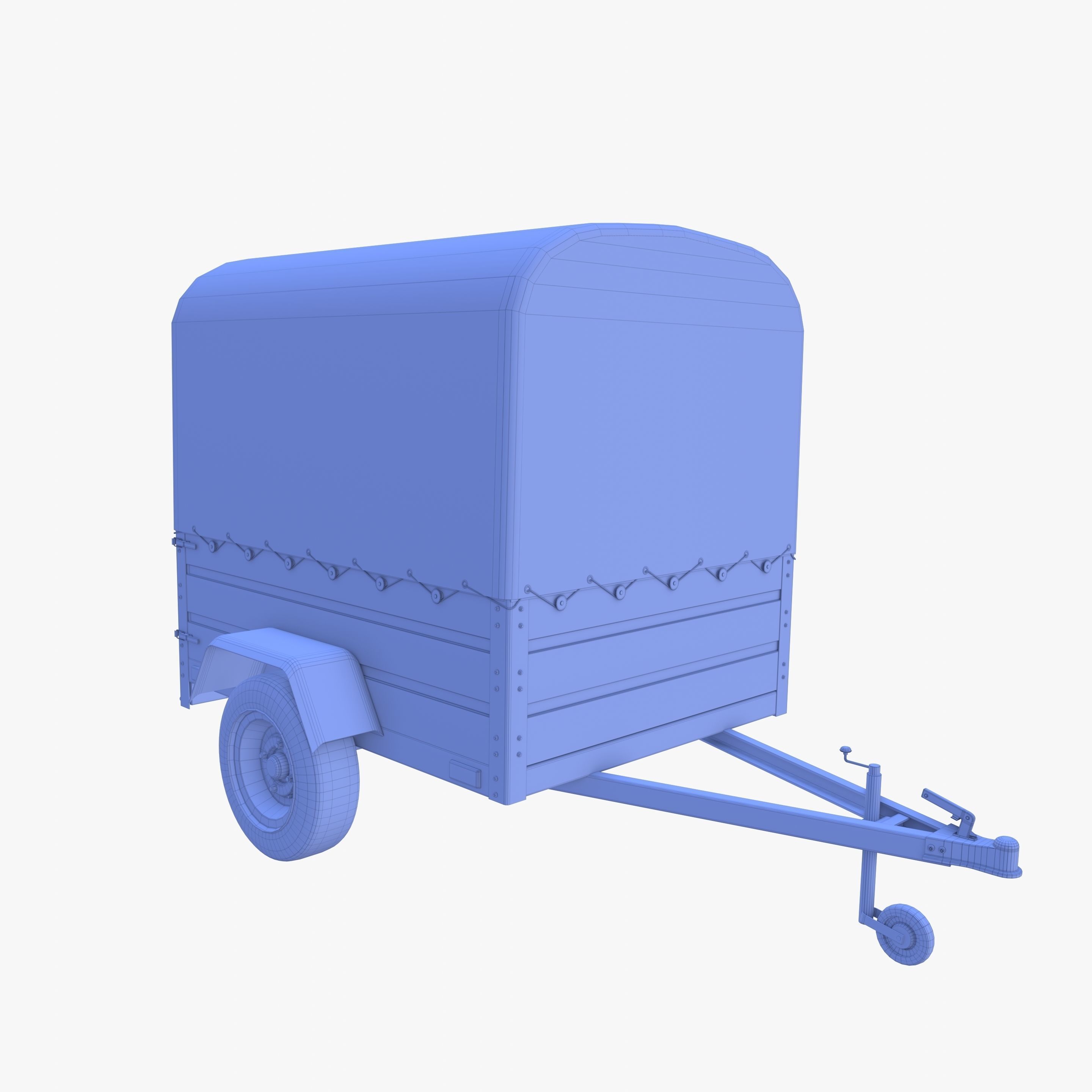 Cargo Trailer v1 weathered Low-poly 3D model_21