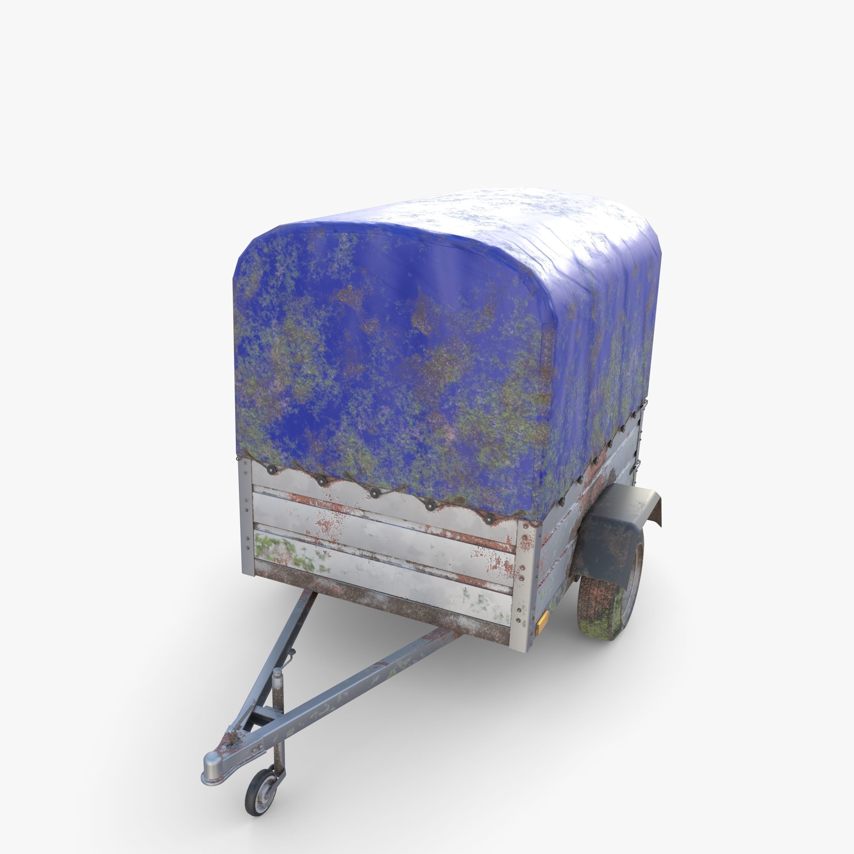 Cargo Trailer v1 weathered Low-poly 3D model_15