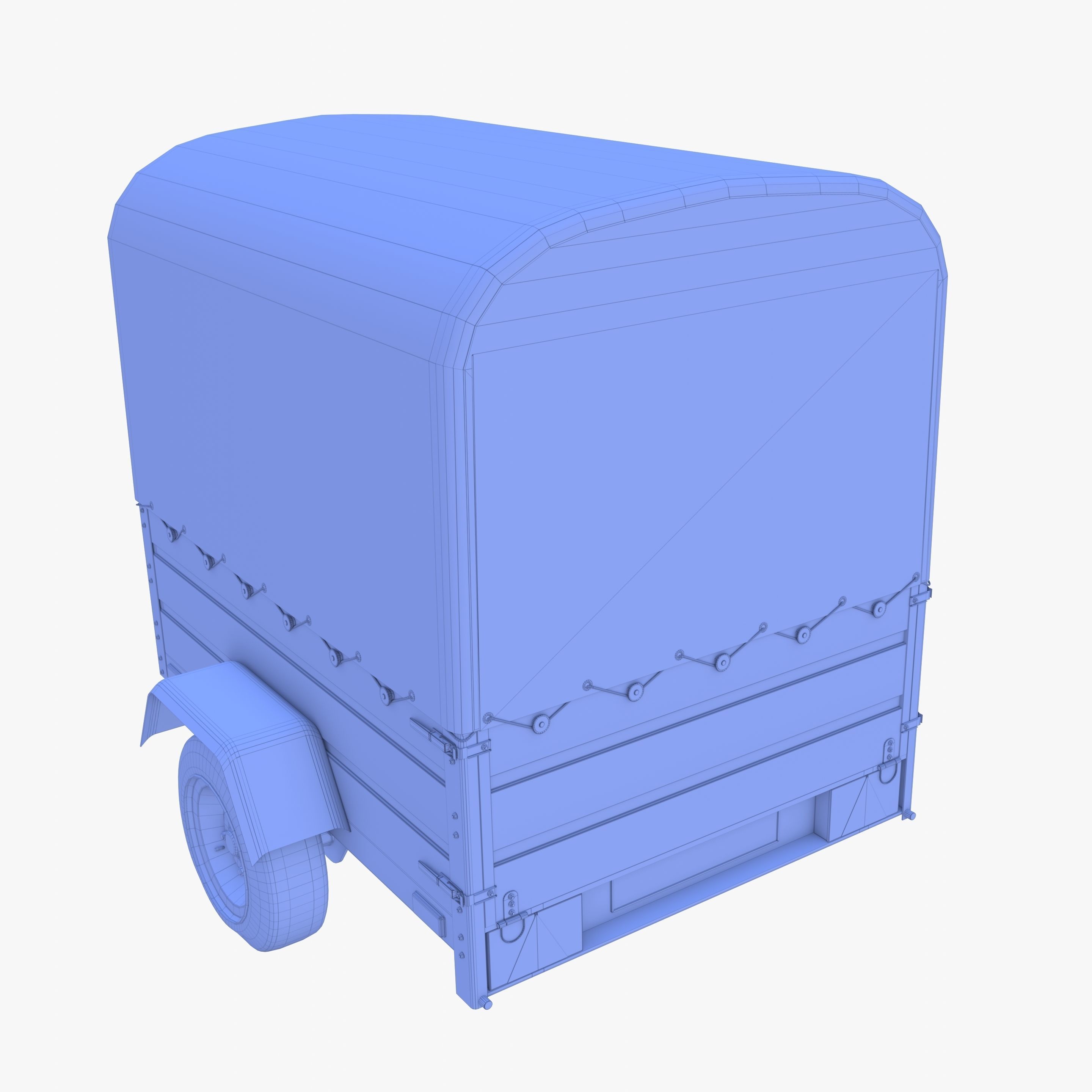 Cargo Trailer v1 weathered Low-poly 3D model_31