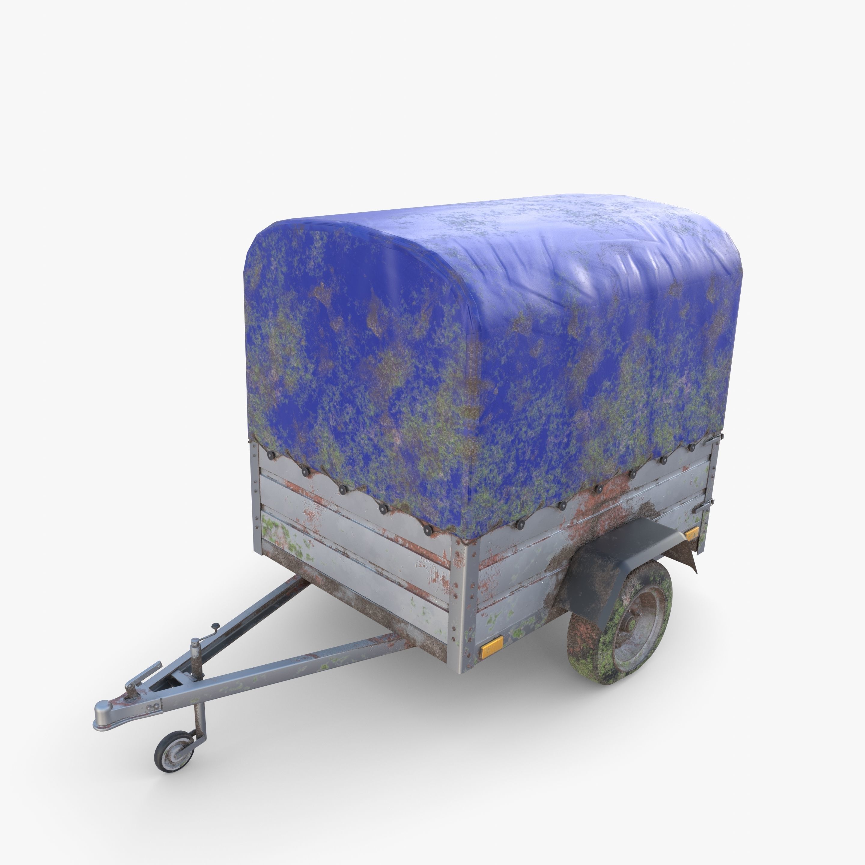 Cargo Trailer v1 weathered Low-poly 3D model_8