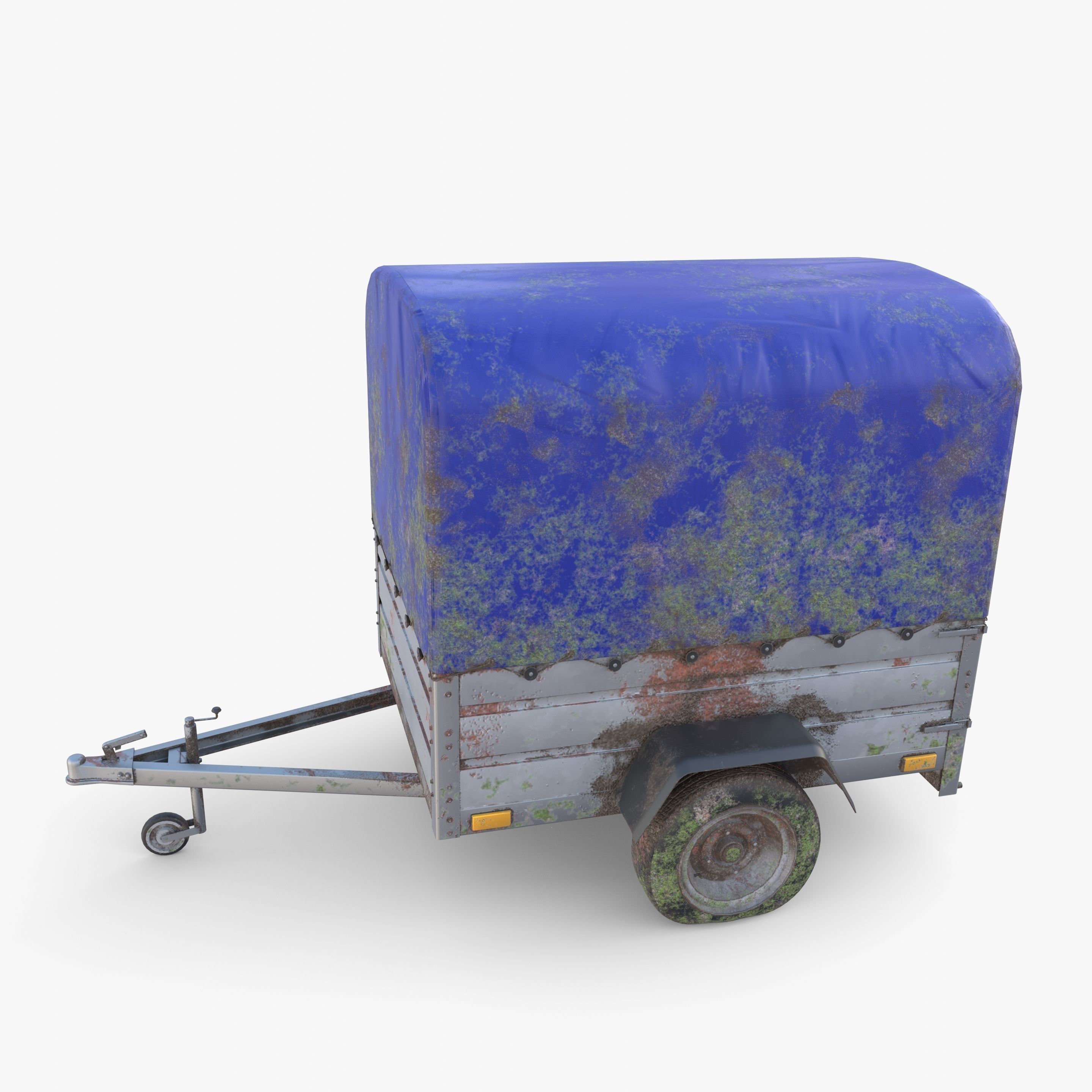 Cargo Trailer v1 weathered Low-poly 3D model_9