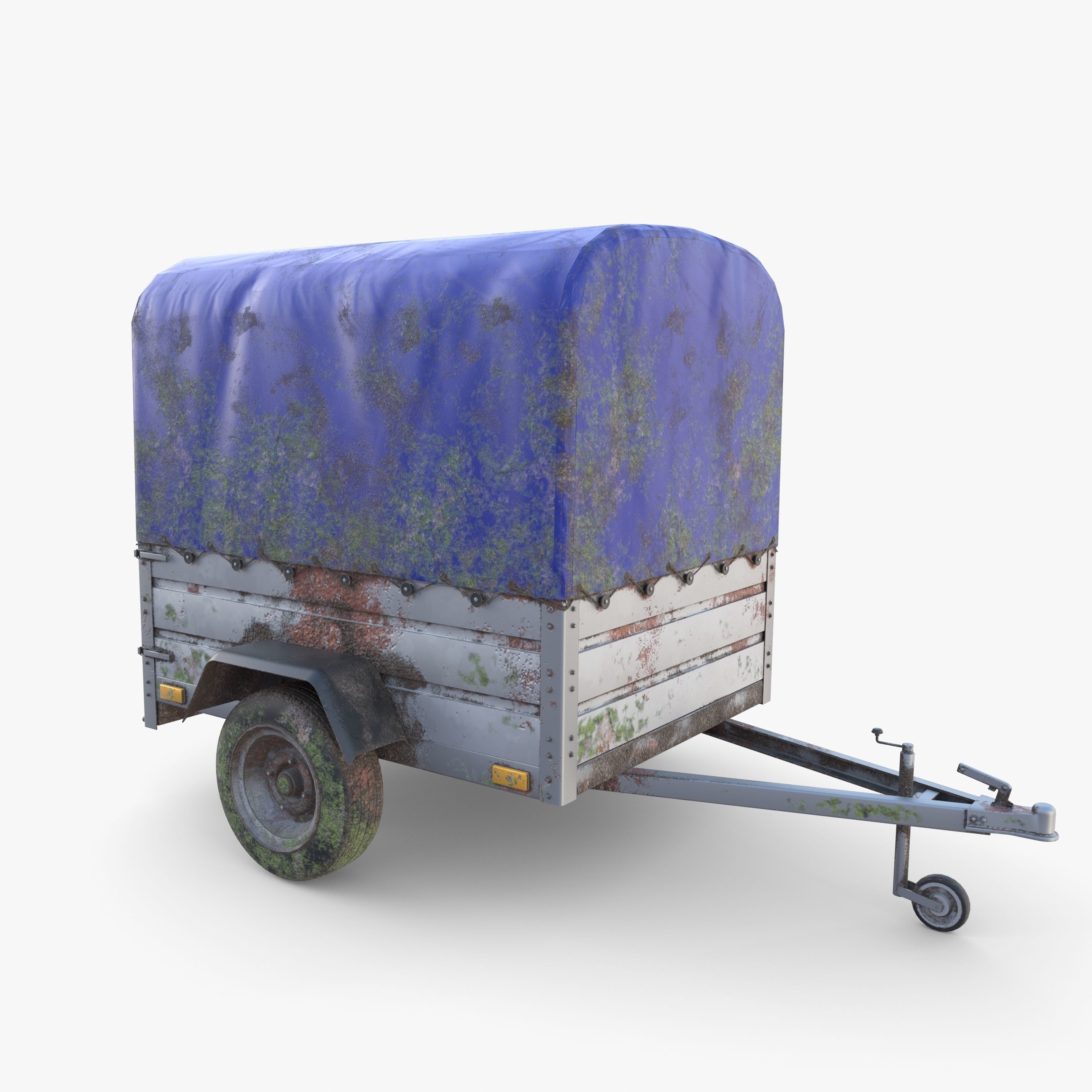 Cargo Trailer v1 weathered Low-poly 3D model_7
