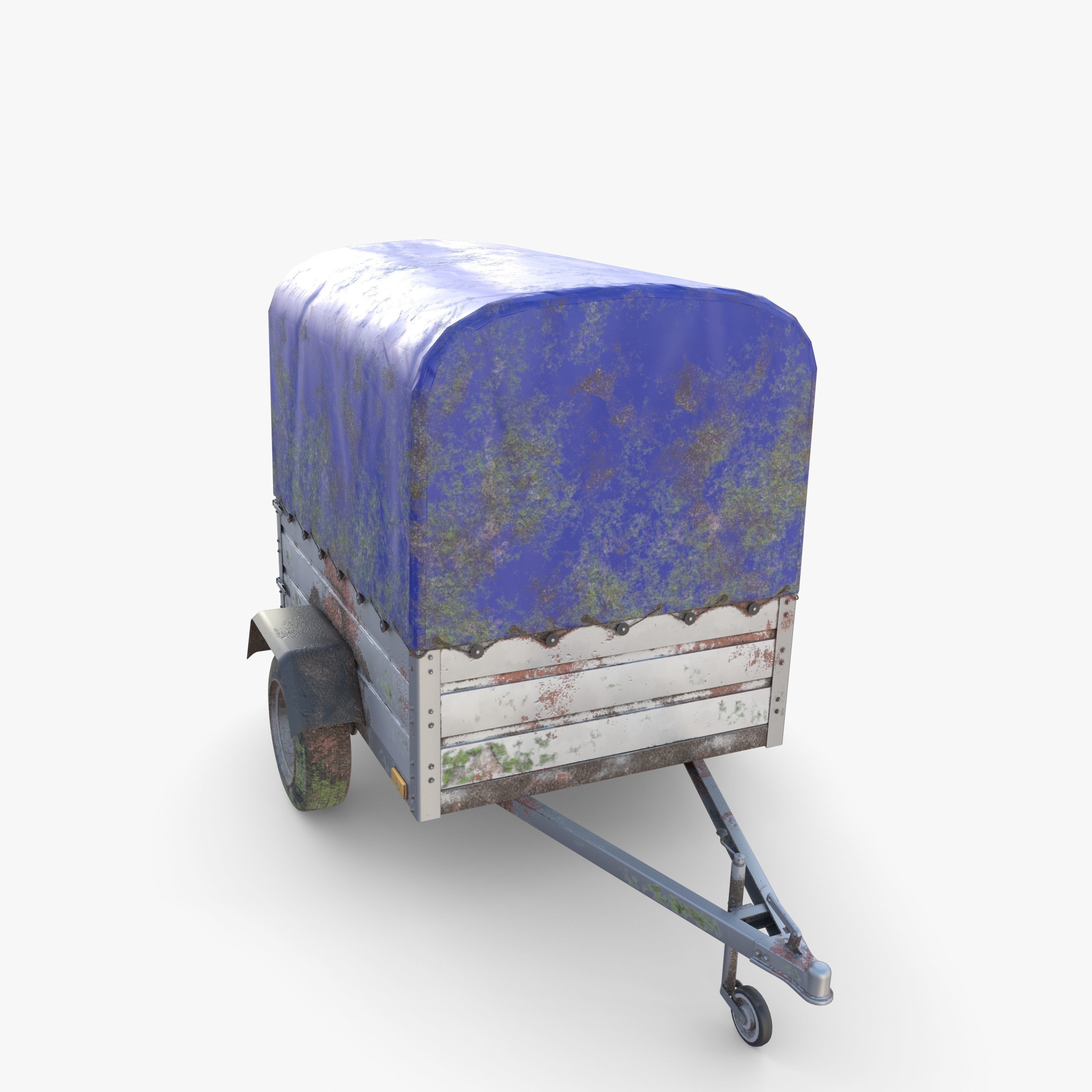 Cargo Trailer v1 weathered Low-poly 3D model_14