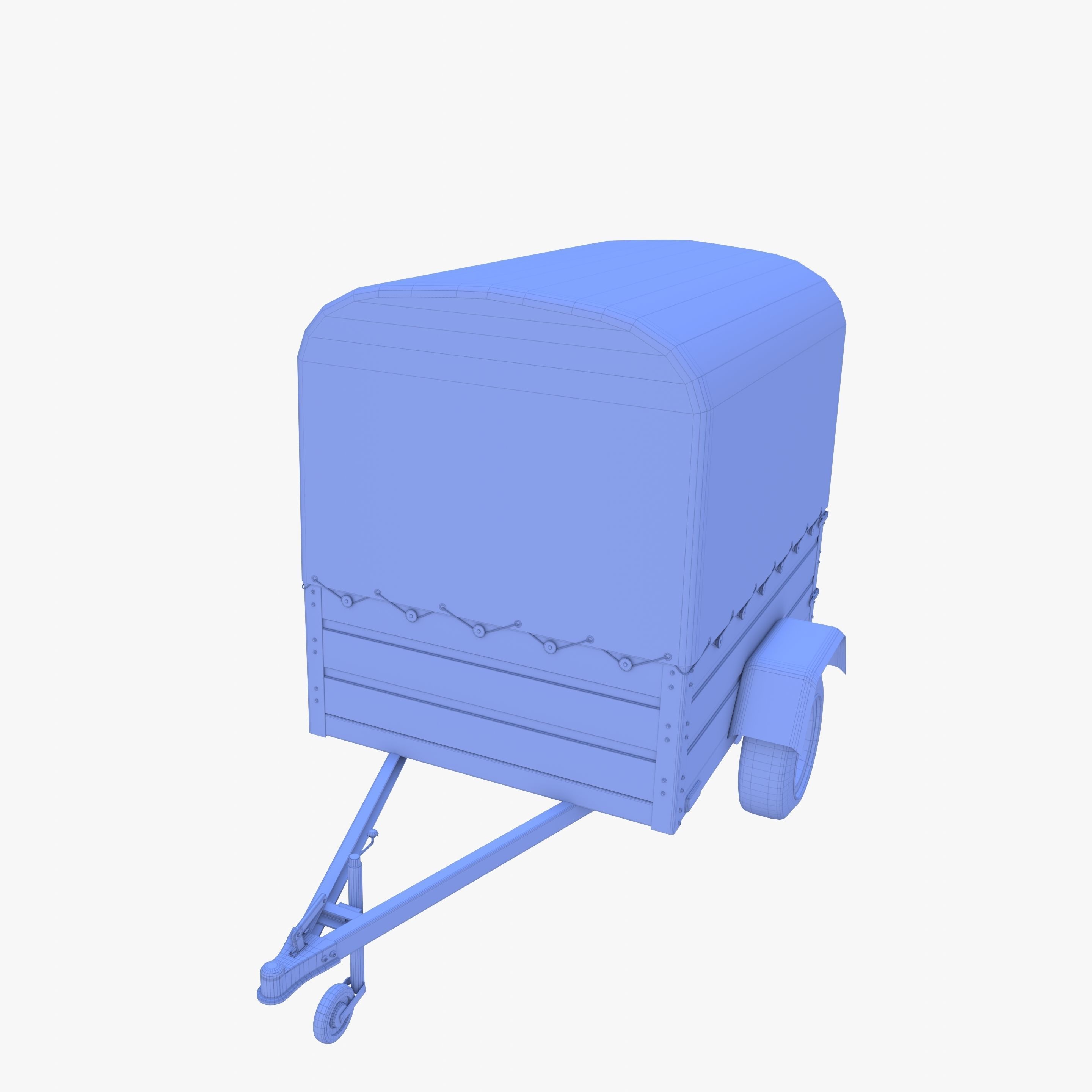 Cargo Trailer v1 weathered Low-poly 3D model_29