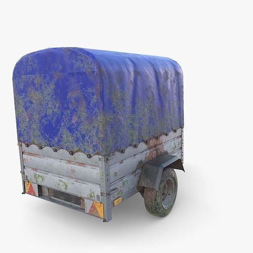 Cargo Trailer v1 weathered Low-poly 3D model 5