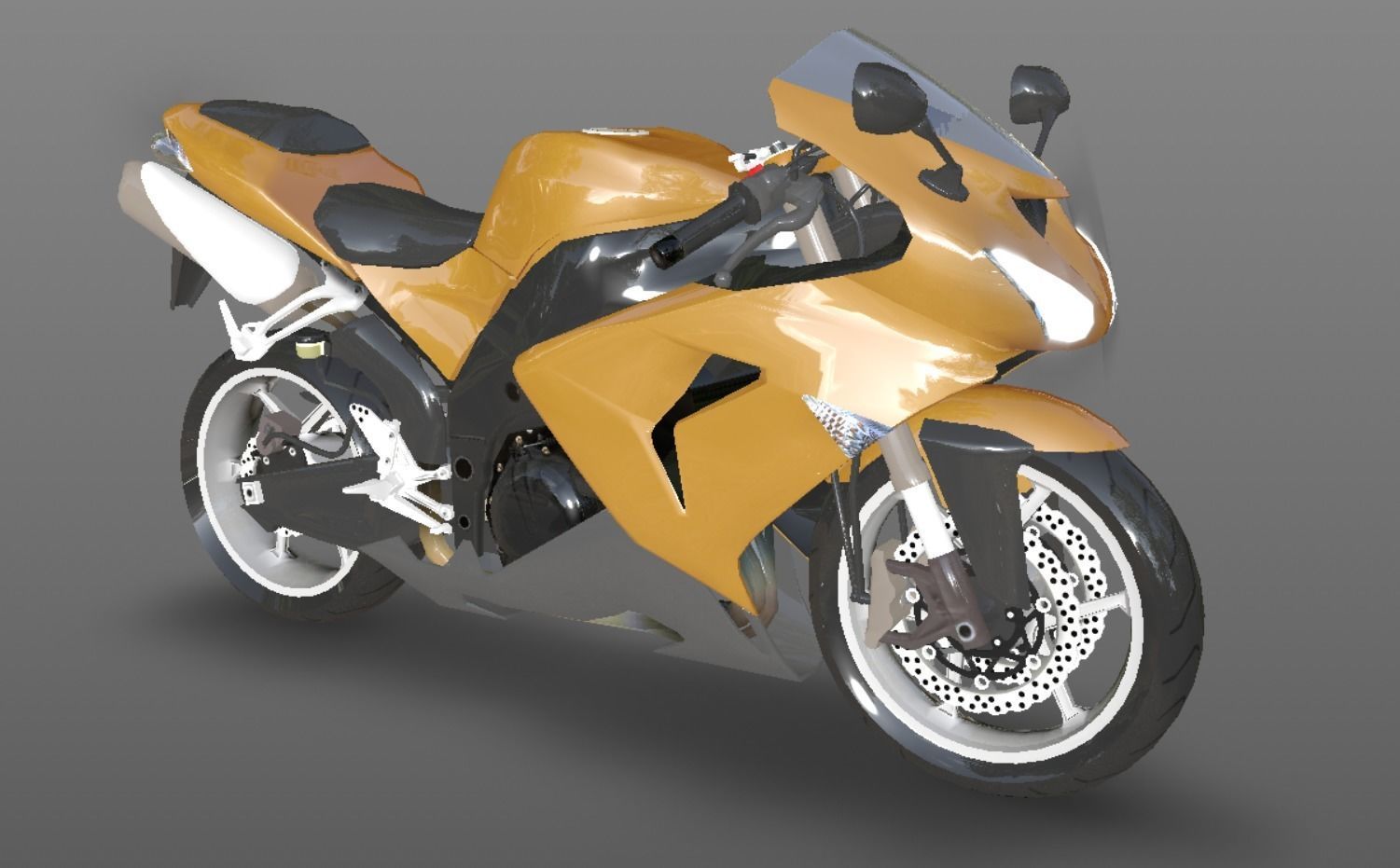 Kawasaki Ninja ZX 10R - Sports Bike- VR-AR - Games 3D Model Low-poly 3D model_1