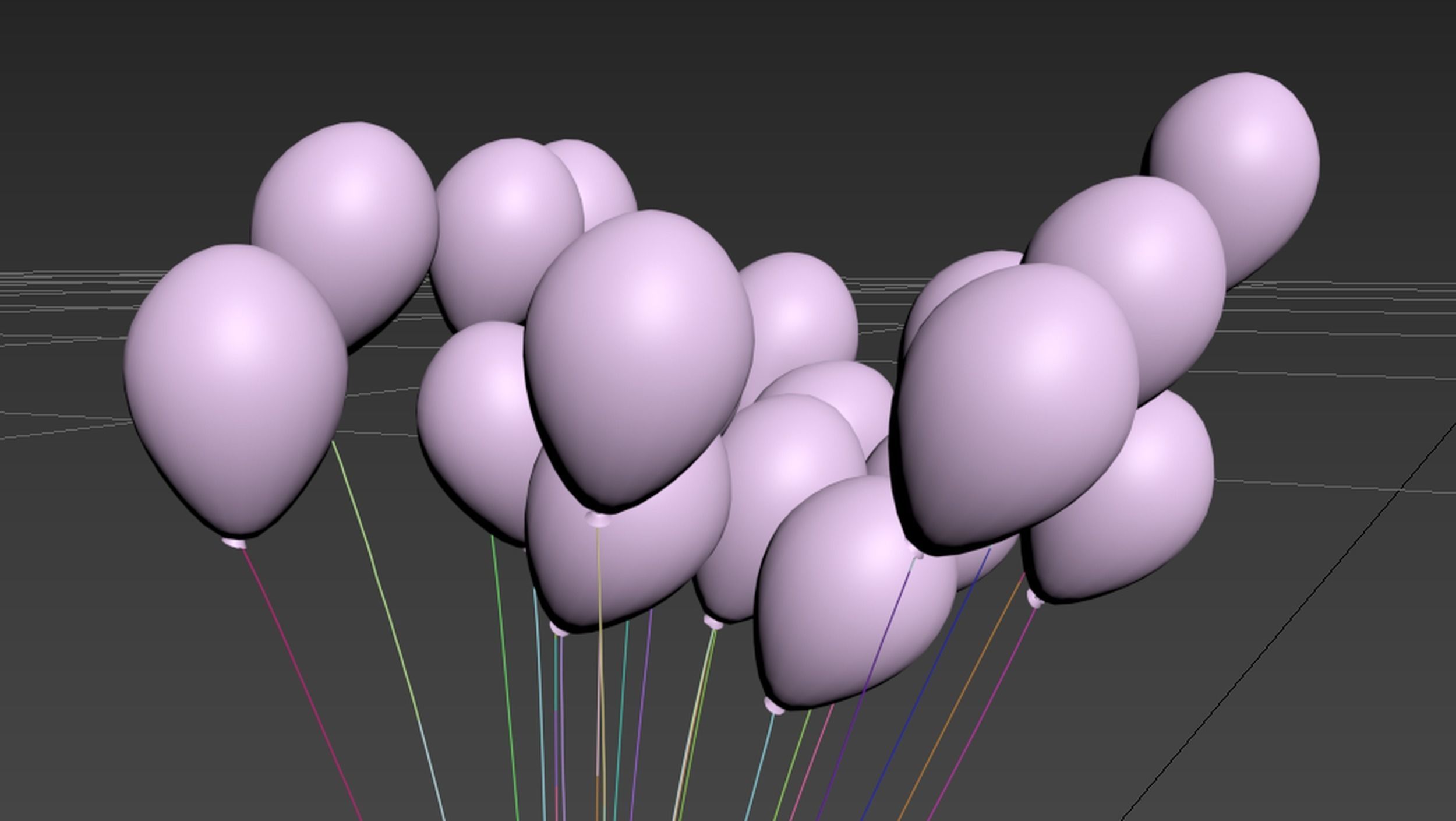Animated ballons 2 sets idle and released in the air 3D model animated ...