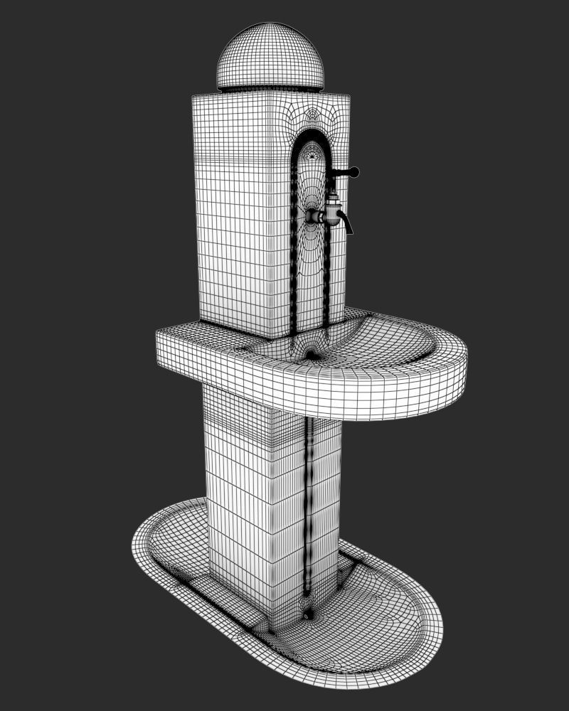 Drinking Fountain 3D model_6