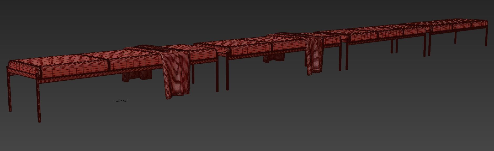 Kiki 3 seater Bench by Artek 3D model_13