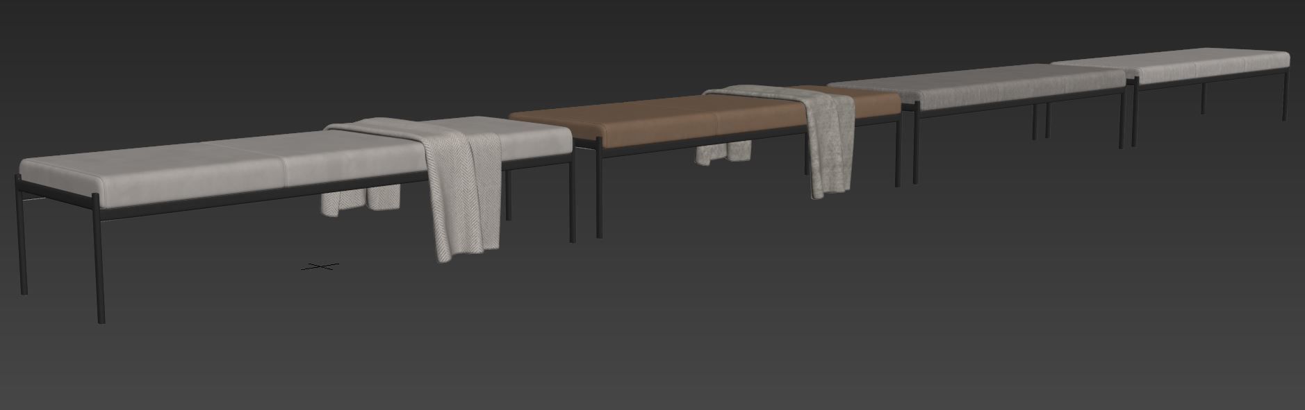 Kiki 3 seater Bench by Artek 3D model_11