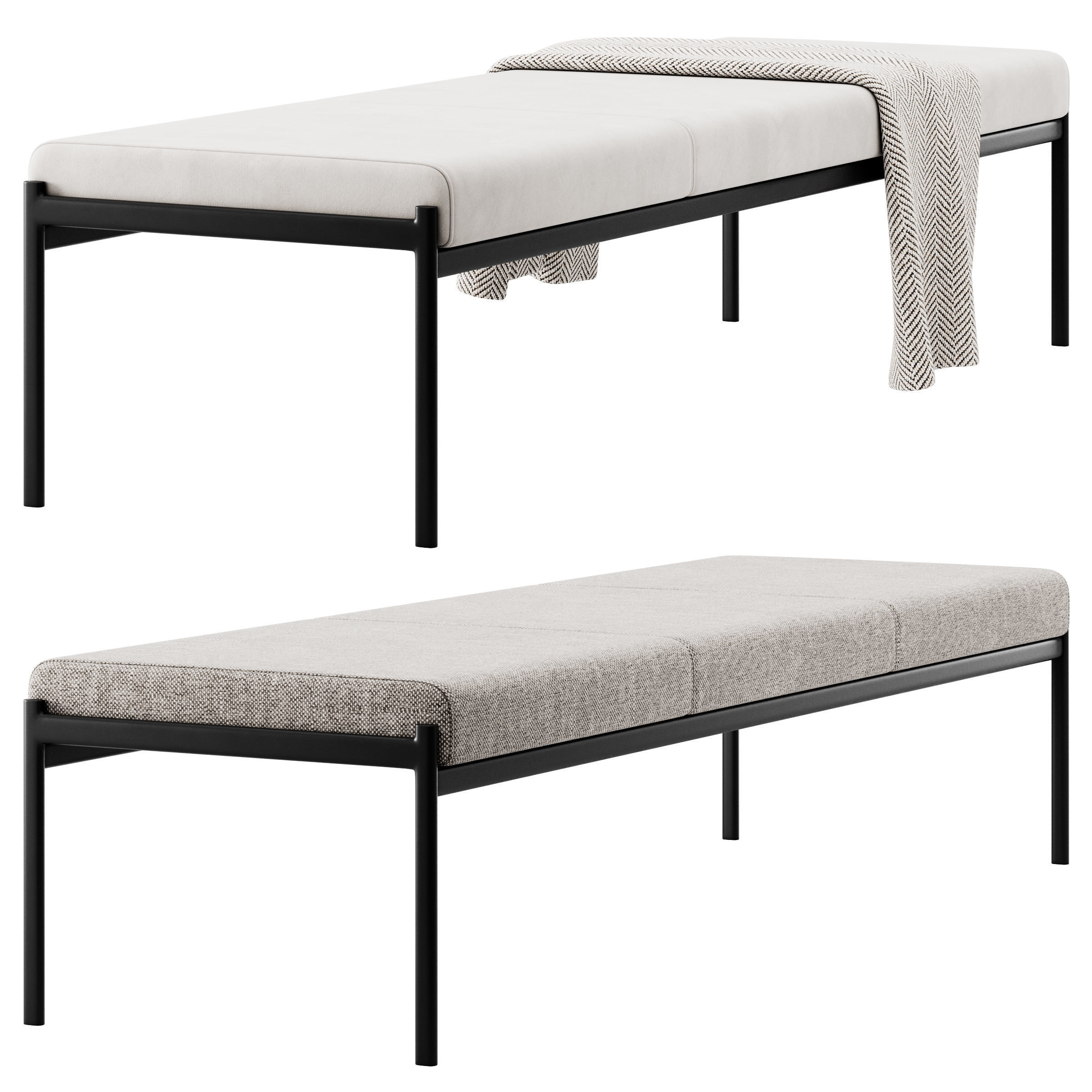 Kiki 3 seater Bench by Artek 3D model_1