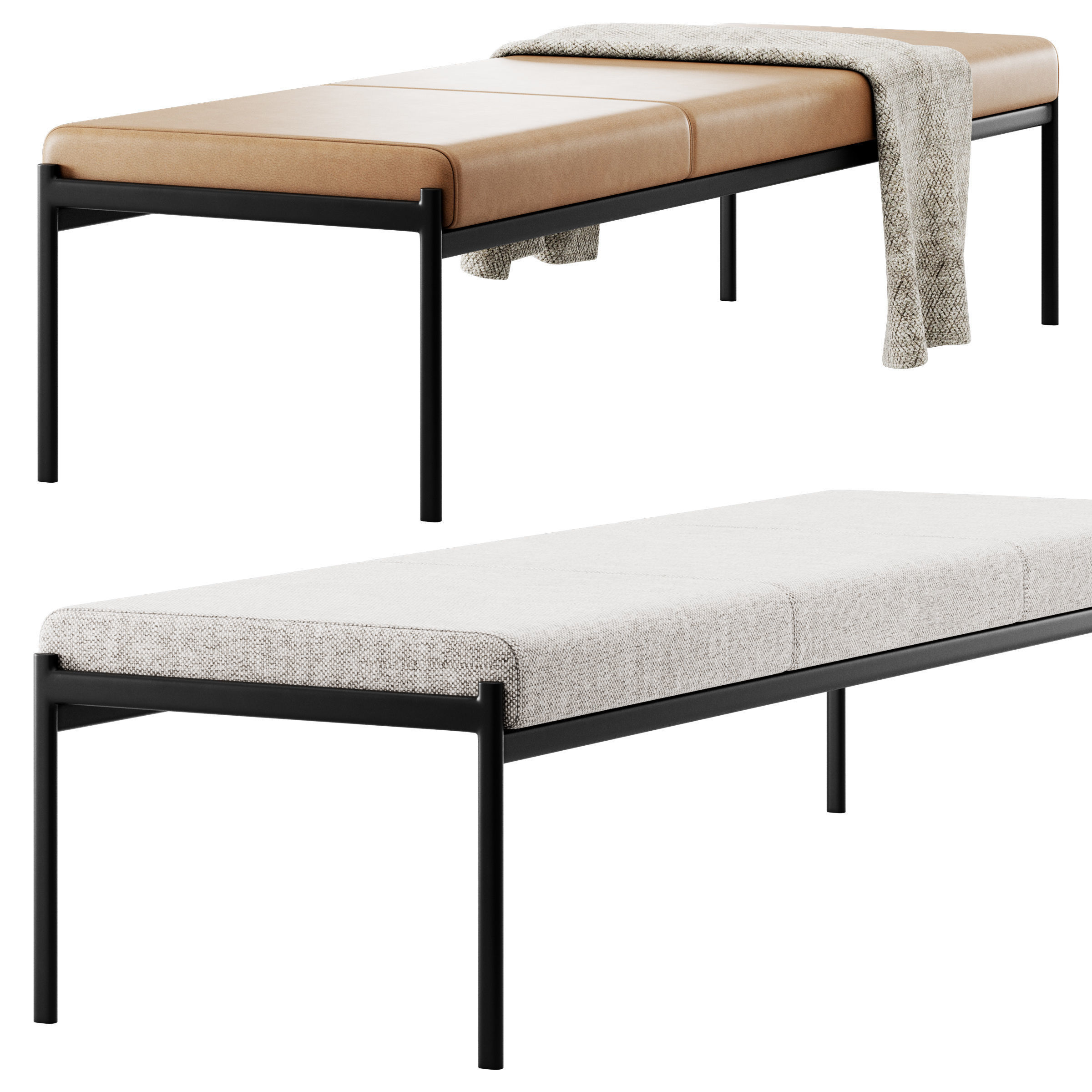 Kiki 3 seater Bench by Artek 3D model_2