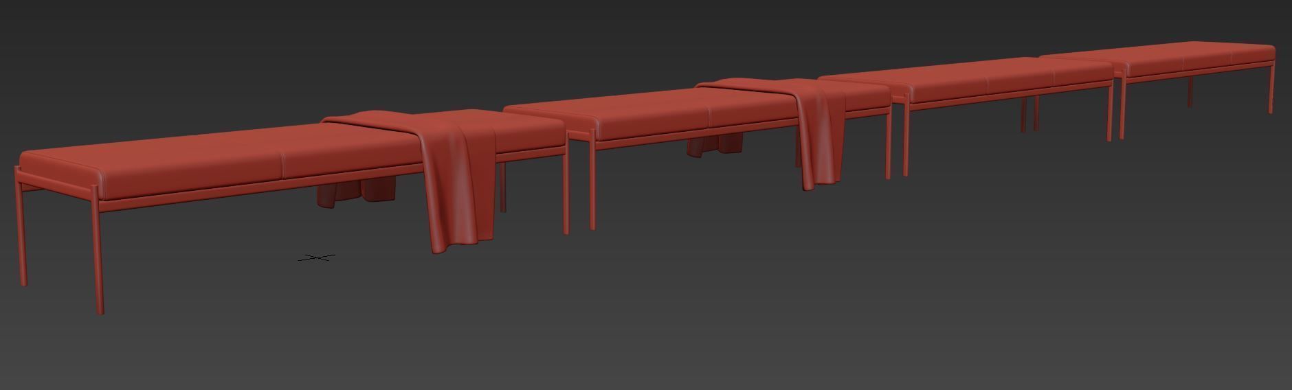Kiki 3 seater Bench by Artek 3D model_12