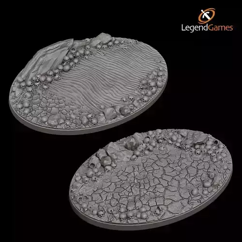 LegendGames Skull Bases - 105x70mm Oval x2 3D print model