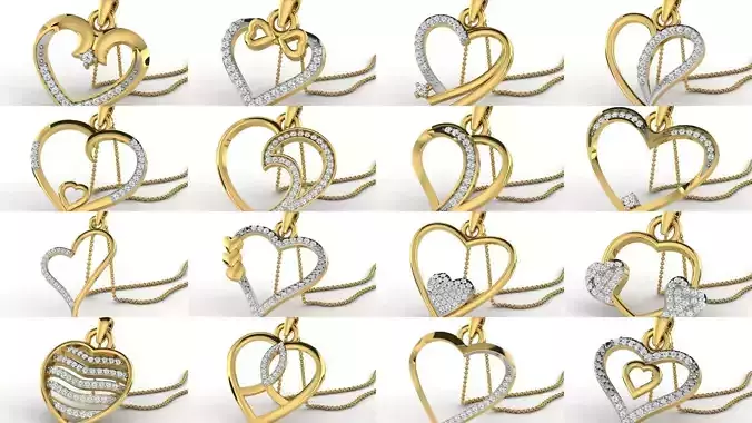 3DM 78 HEART PENDANT 3D Model Collection