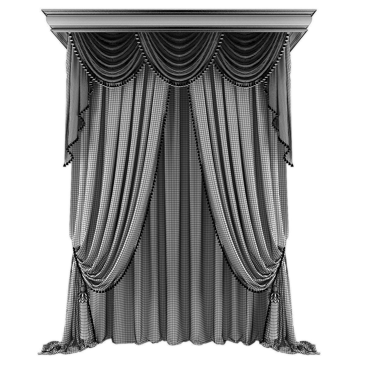 Curtains589 Low-poly 3D model_1