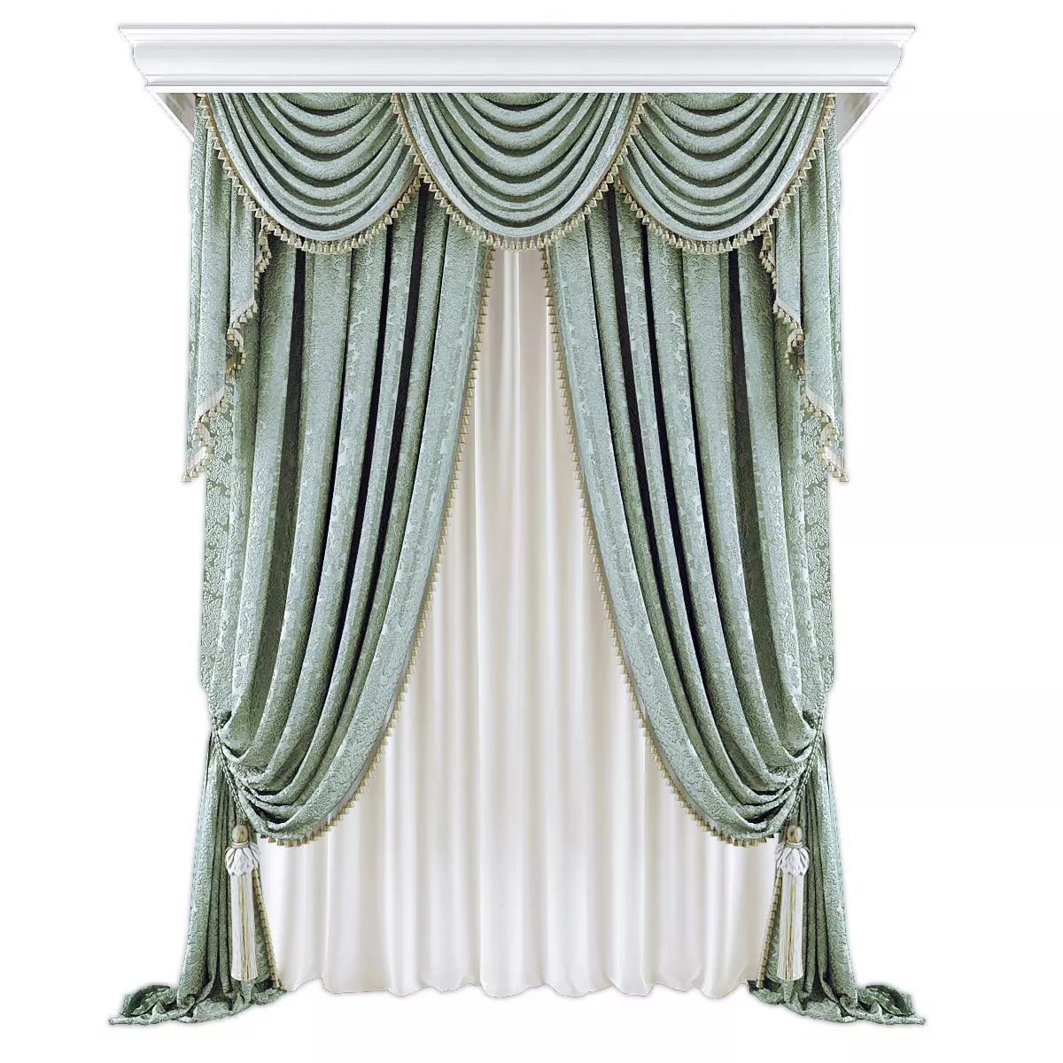 Curtains589 Low-poly 3D model_0