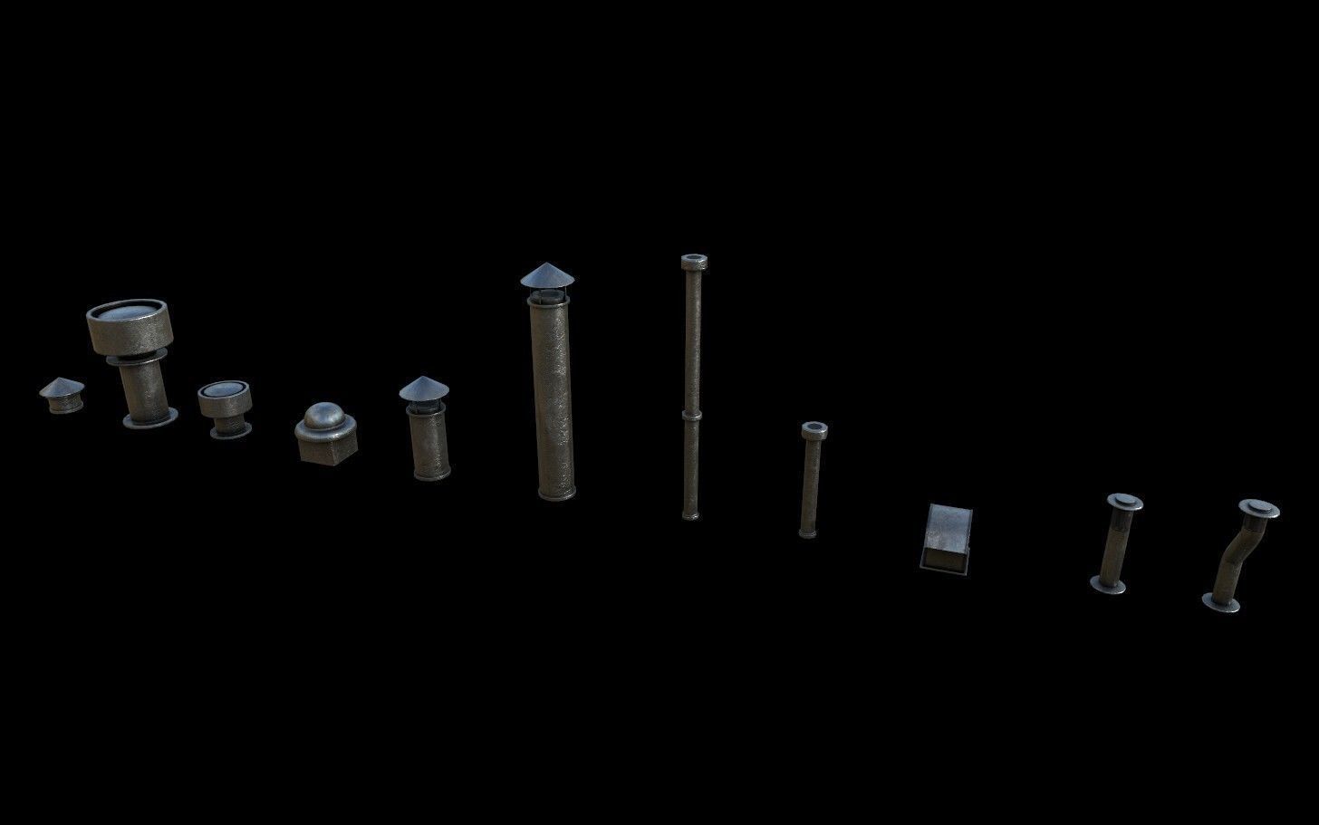 Modular Urban Buildings Pack Low-poly 3D model_44