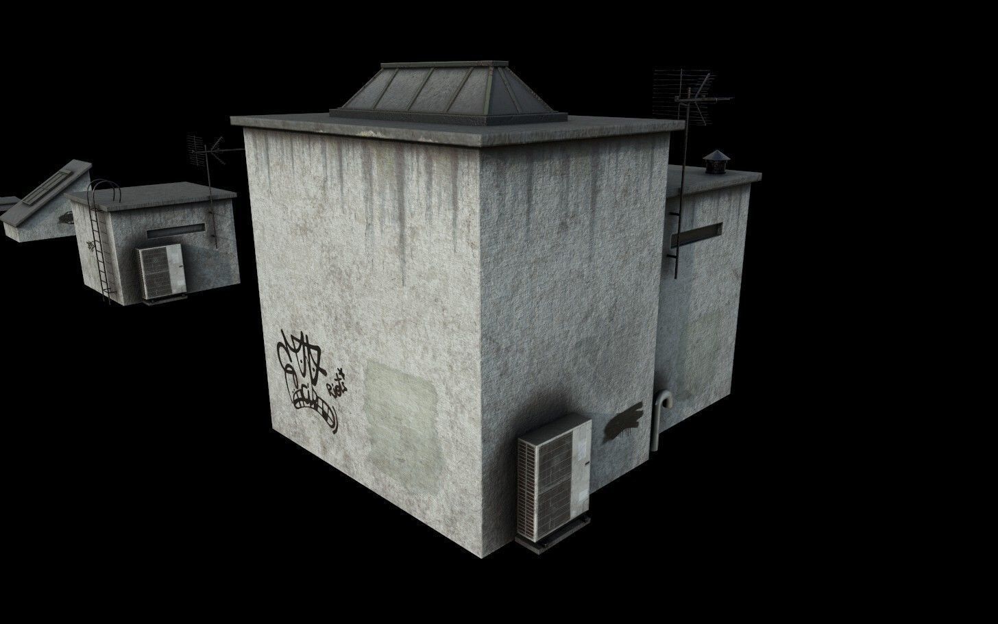 Modular Urban Buildings Pack Low-poly 3D model_24