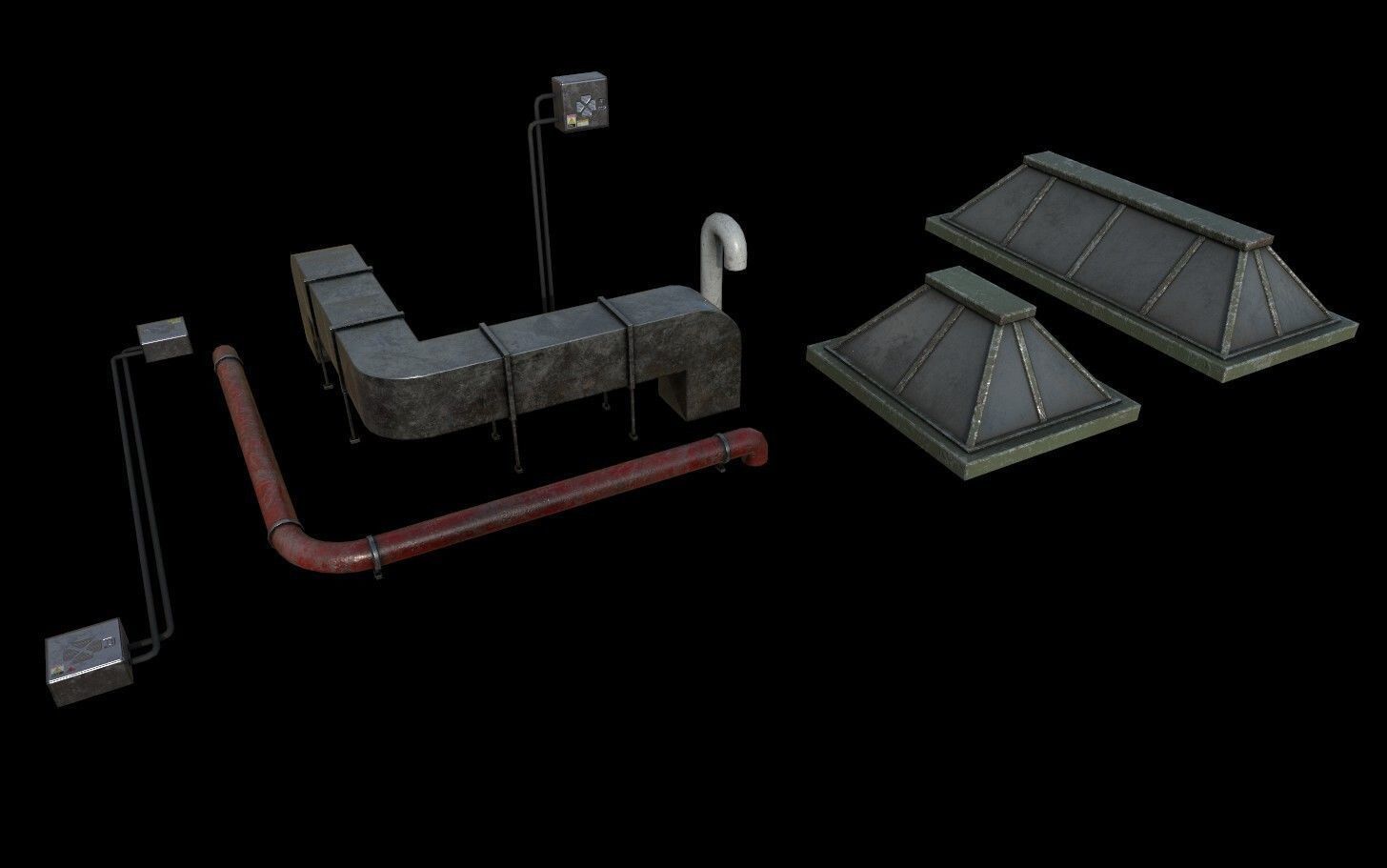 Modular Urban Buildings Pack Low-poly 3D model_26