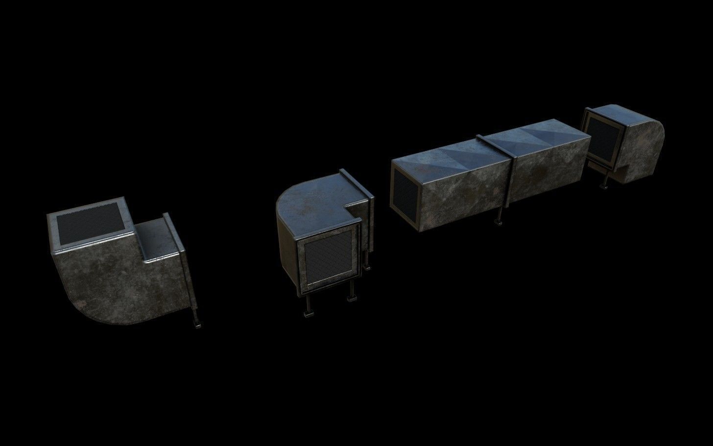 Modular Urban Buildings Pack Low-poly 3D model_29