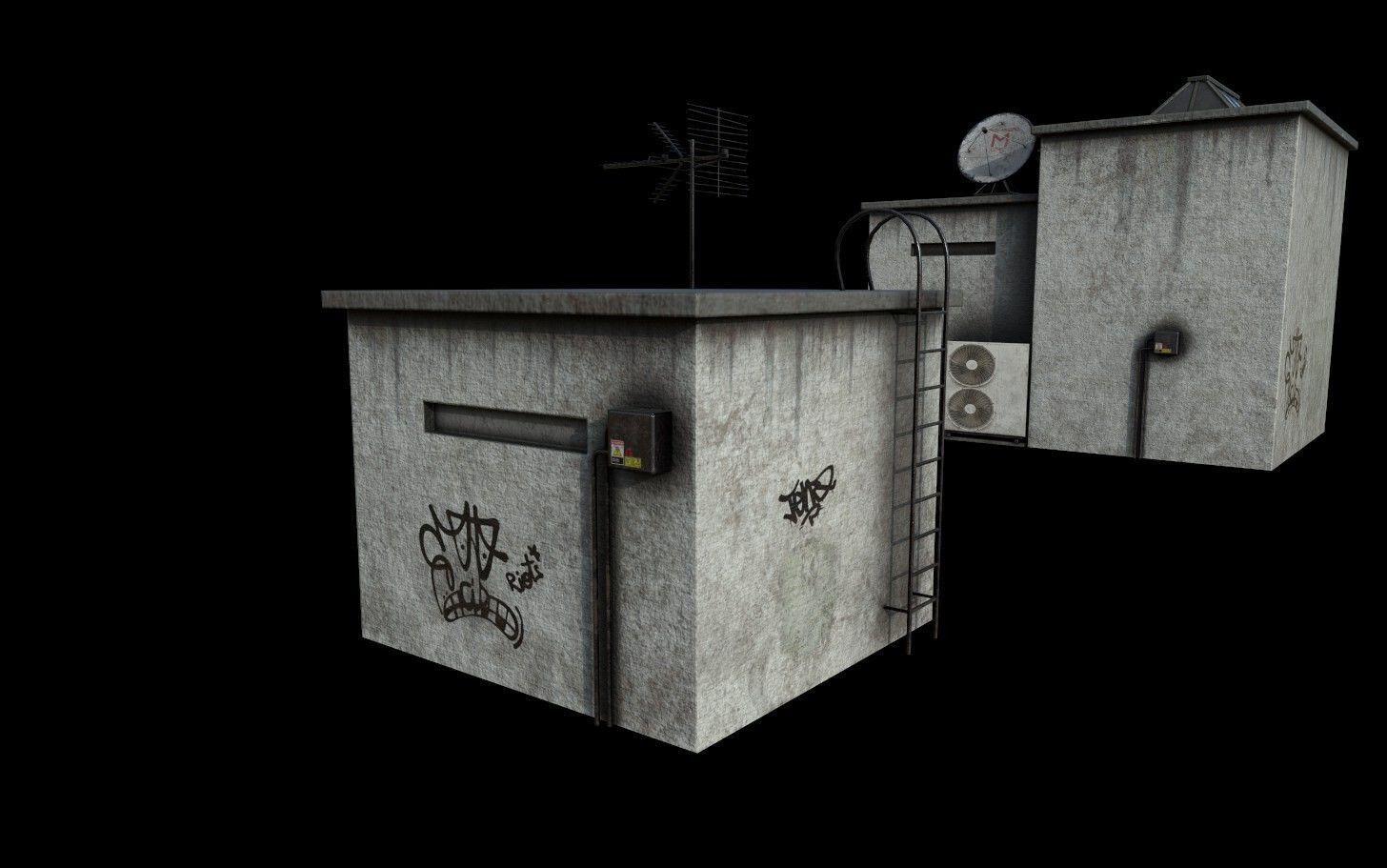 Modular Urban Buildings Pack Low-poly 3D model_22