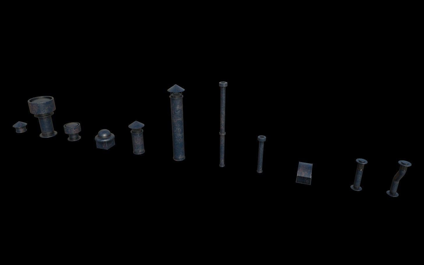 Modular Urban Buildings Pack Low-poly 3D model_46