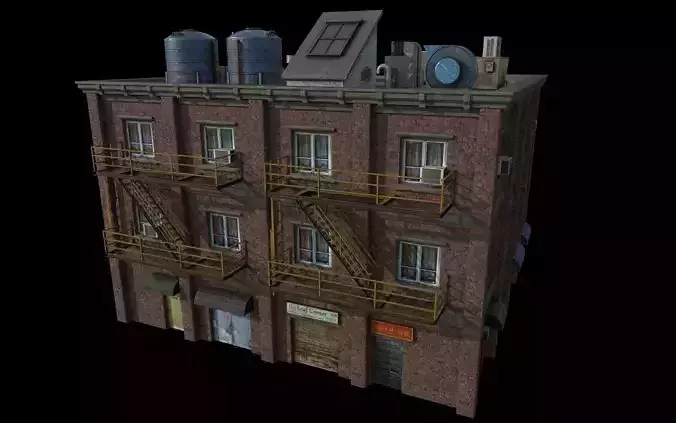 Modular Urban Buildings Pack Low-poly 3D model