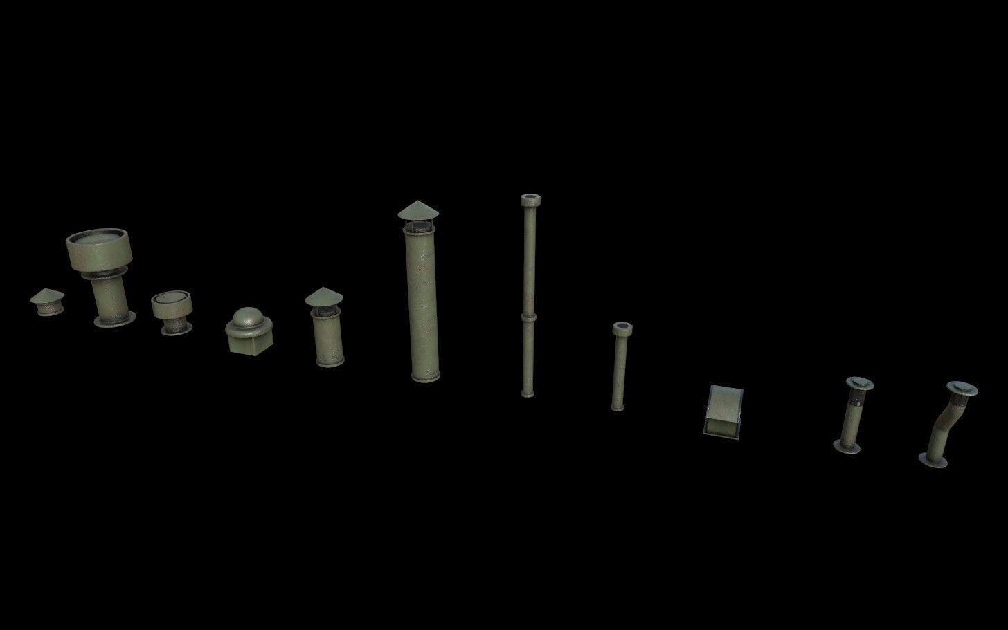 Modular Urban Buildings Pack Low-poly 3D model_45