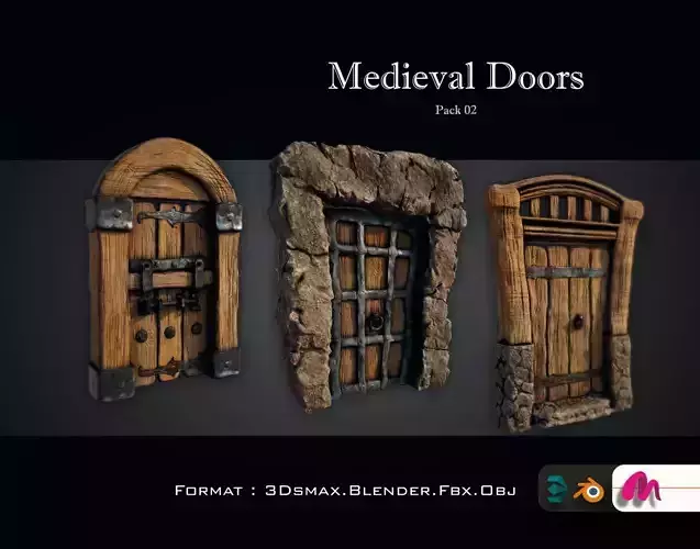 Medieval Gateway Collection 02 Low-poly 3D model