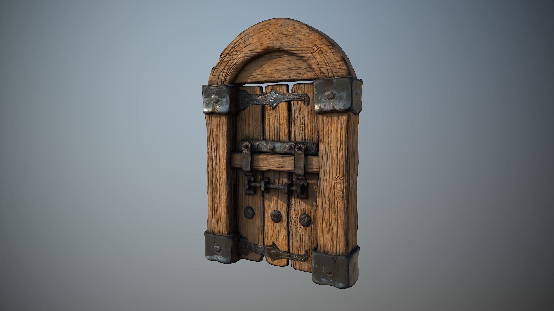 Medieval Gateway Collection 02 Low-poly 3D model_16