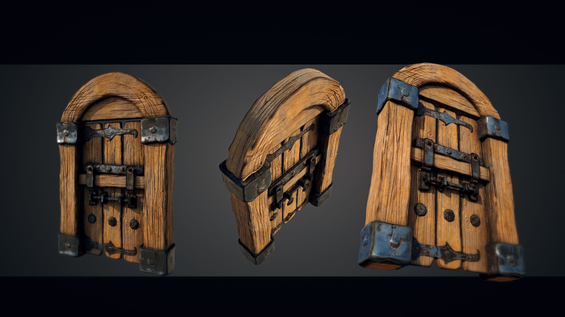Medieval Gateway Collection 02 Low-poly 3D model_1