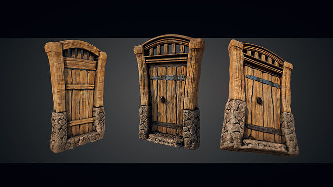 Medieval Gateway Collection 02 Low-poly 3D model 3