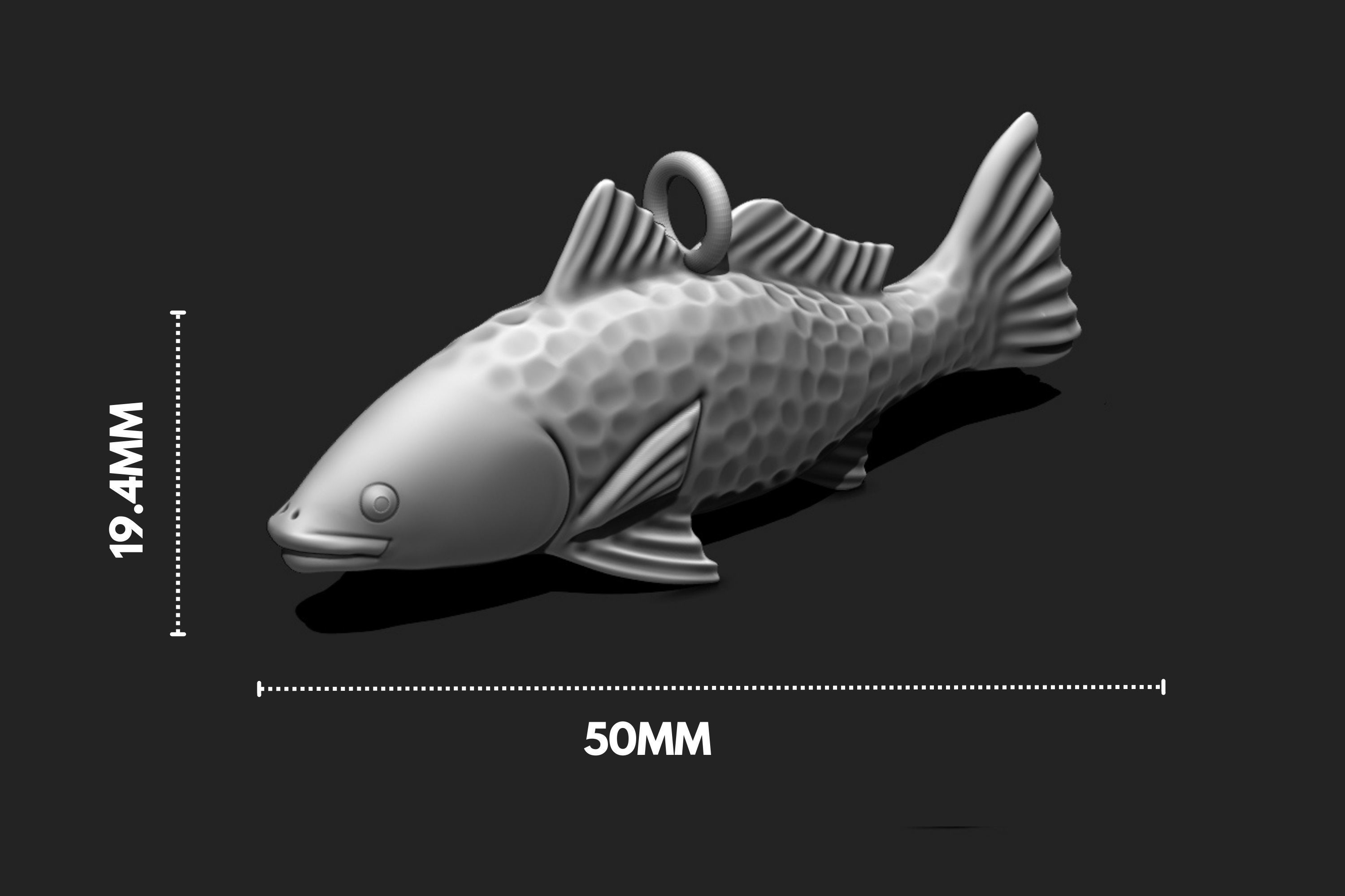 Fish 02 - Pendant - 3D Print - Aquarium 3D print model_6