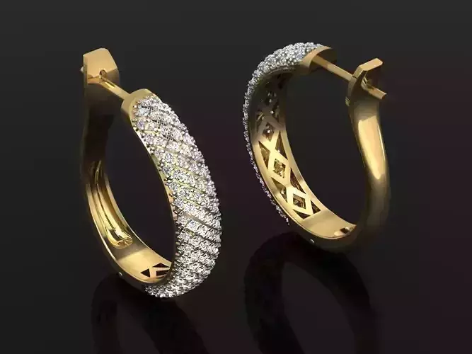 Hoop earrings with diamonds