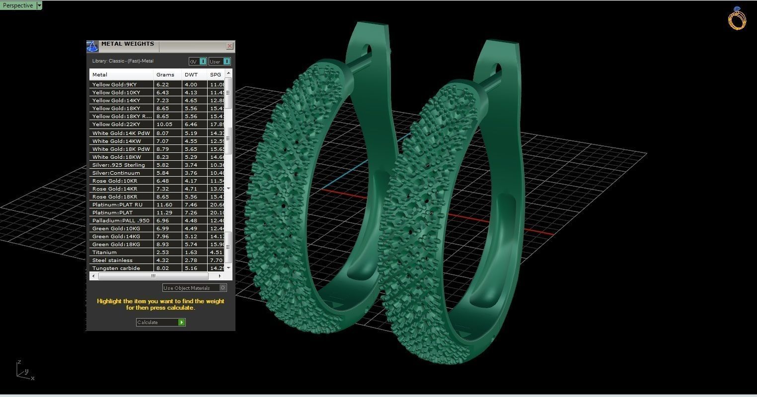 Hoop earrings with diamonds 3D print model_6