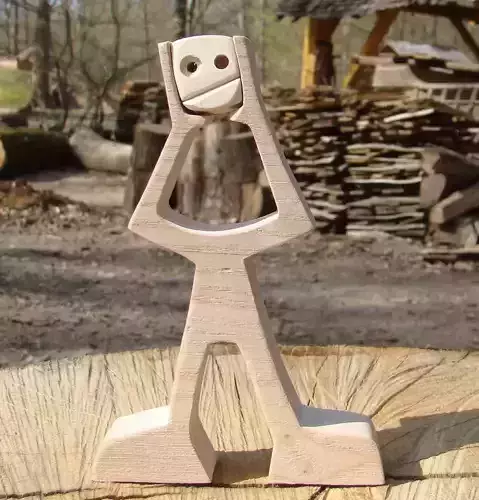 SCULPTURE OF A CRAZY MAN STL and SVG 3D print model