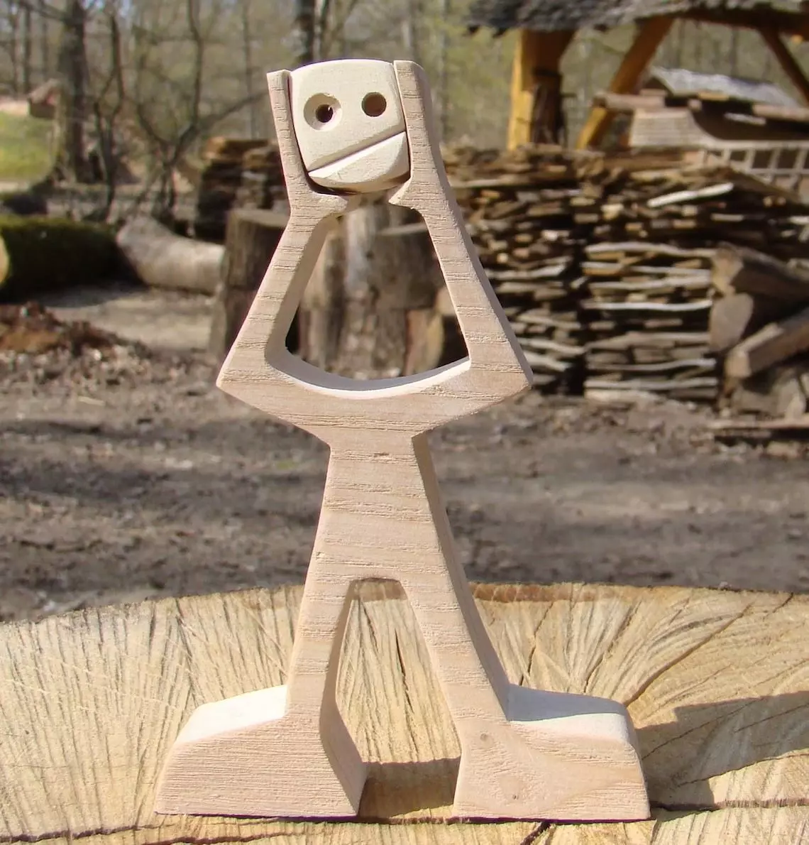 SCULPTURE OF A CRAZY MAN STL and SVG 3D print model_0